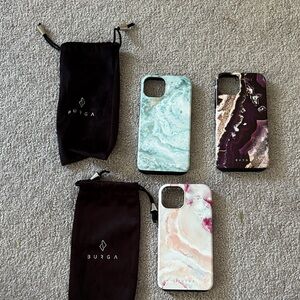 Burga Marble Phone Case Trio - Mint, Burgundy, Pink
